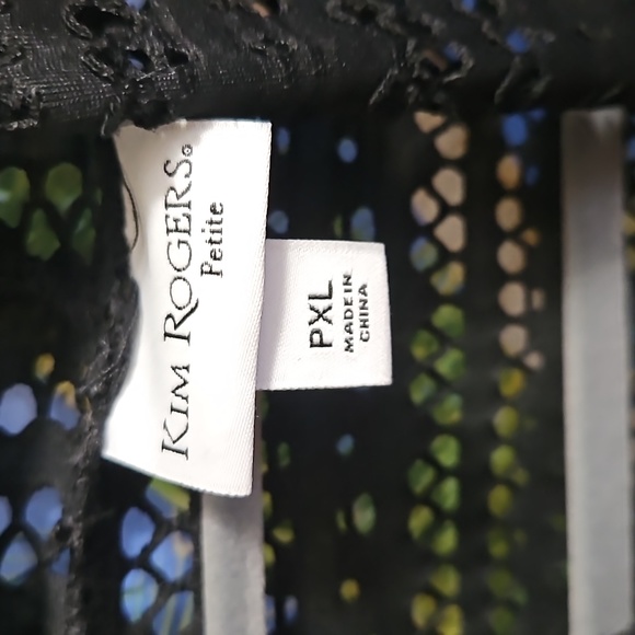 Kim Rogers Cardigan looks crocheted PXL short sleeve worn 1x black - Picture 5 of 9